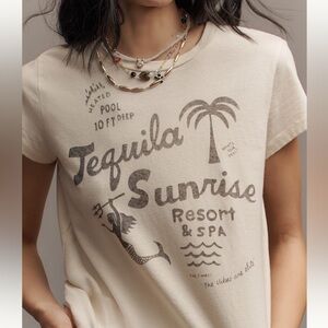 MOTHER Tequila Sunrise Graphic Tee - Cream